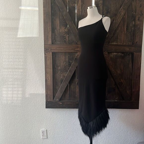Sexy One Shouder Asymmetrical  RUFFLE MY FEATHERS DRESS - Picture 6 of 15